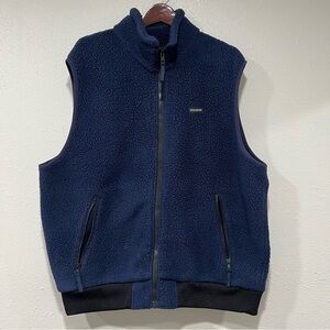 FILSON Sherpa Navy Fleece Vest Men’s Size XXL 2X Inner Pocket Full Zip PolarTec